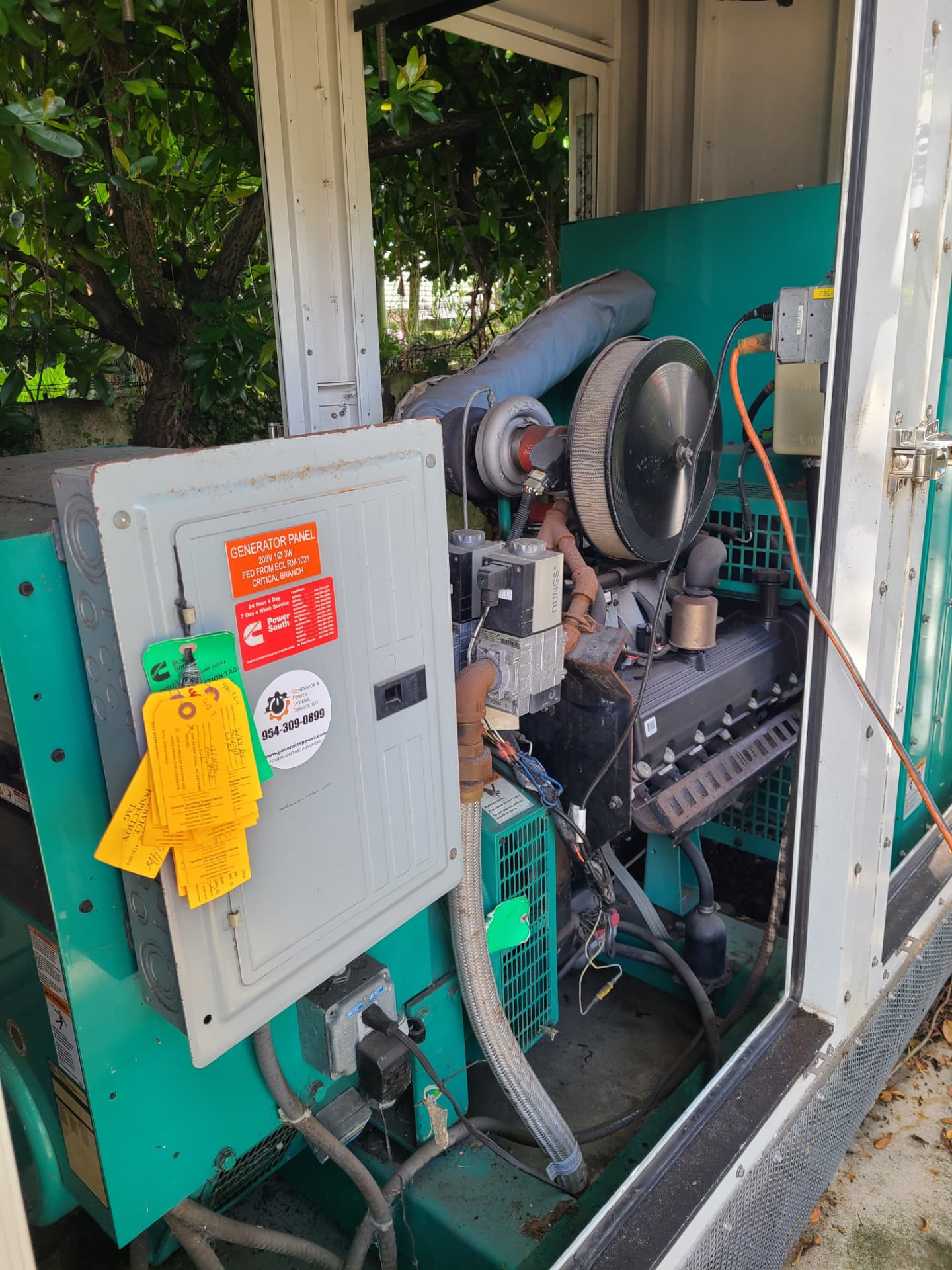 Cummins unit with GPSS inspection tags — Galloway South